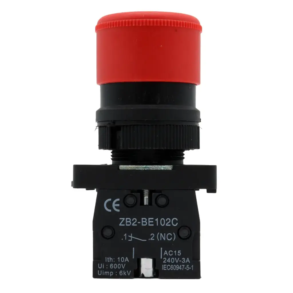 Interruptor Botón Push Button Arranque XB2-ES442 22mm Industrial Rojo