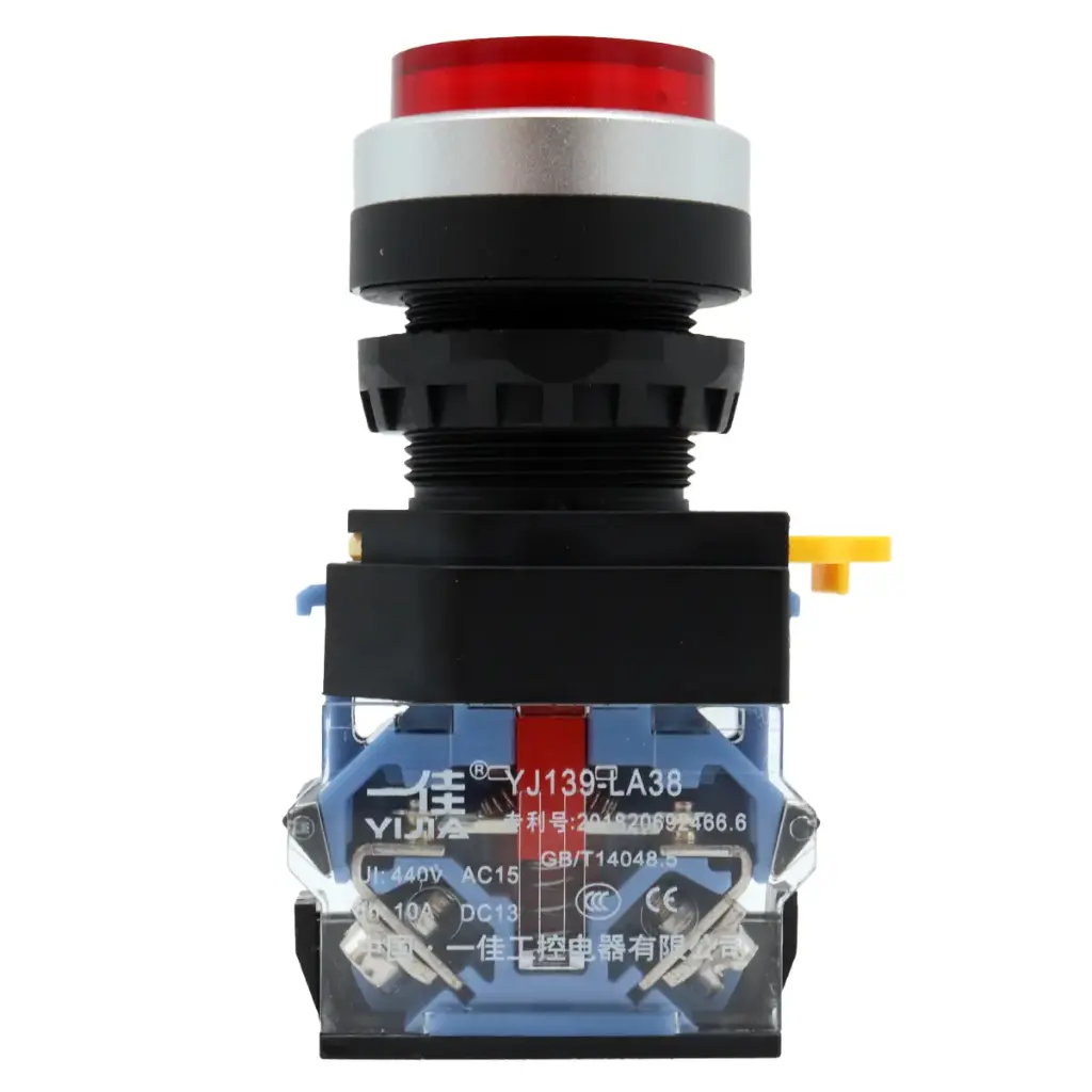Interruptor Botón Push Button Arranque Industrial YJ139-LA38 Rojo