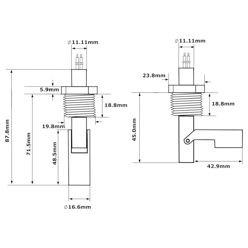 Sensor Interruptor De Nivel De Agua Horizontal Anticorrosivo