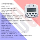 Timer Relay CN101A Temporizador Digital Acuario Incubadora Blanco 12V