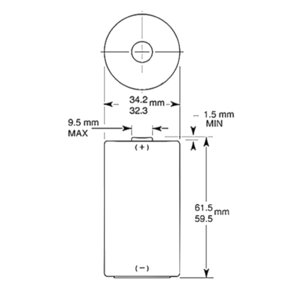 Pila Batería Procell PC1300 1.5V Tipo D Alcalina Industrial