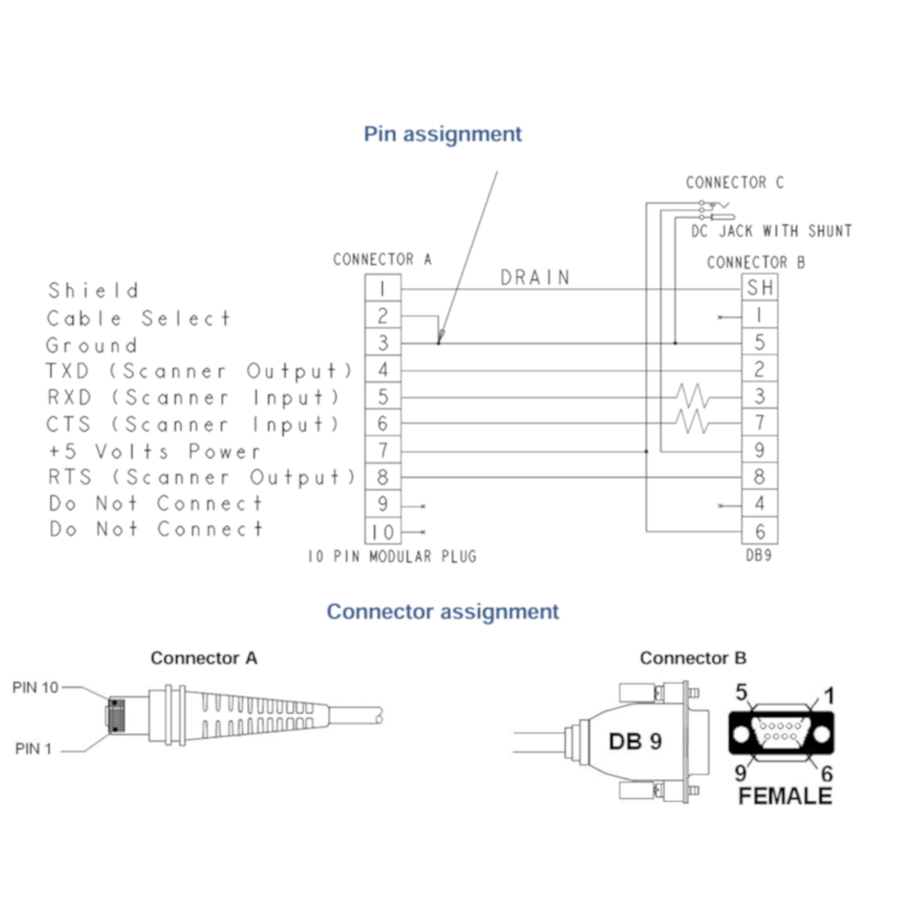 Cable Comunicación Serial Honeywell CBL-020-300-C00 DB9 Hembra RS232 3m