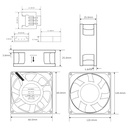 Ventilador MELCO TECHNOREX CA1638H01 MMF-06F24ES 9720G1 RP1 24V DC 0.10A 60mm x 60mm x 25mm