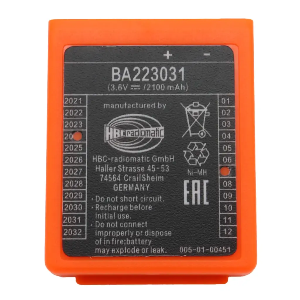 Pila Batería Recargable HBC RADIOMATIC  BA223031 3.6V 2100mAh Para 005-01-00437 NIMH FUB06N BRC058 Recargable