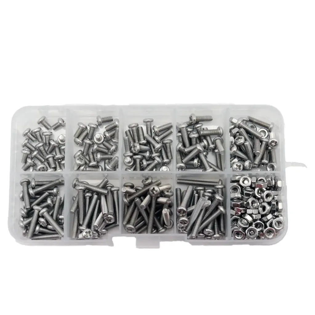 Kit De Tornillos 9 Valores Y Tuercas Milimétricas M3