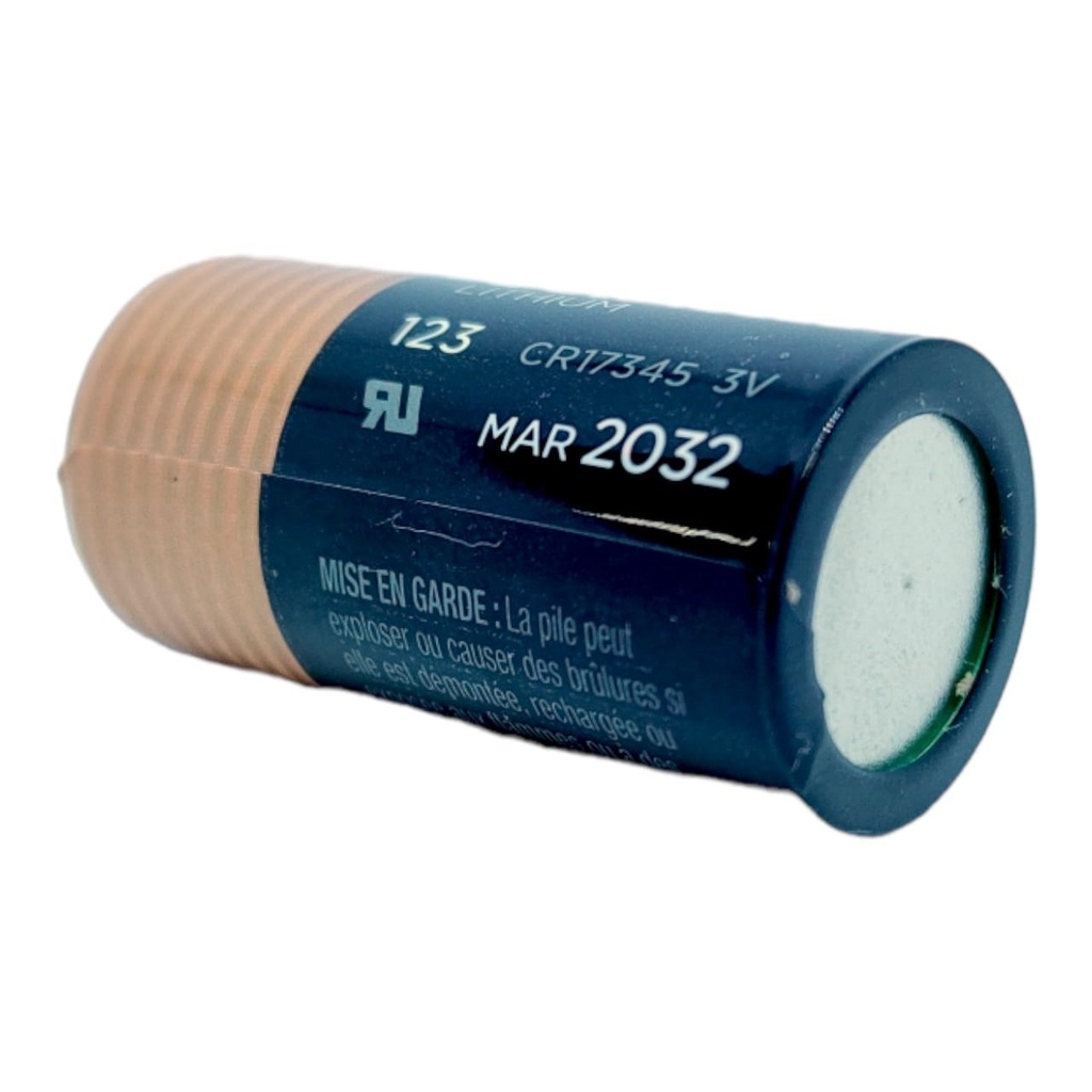 Pila Batería De Litio Duracell Mod: CR123A (CR17345) 3V