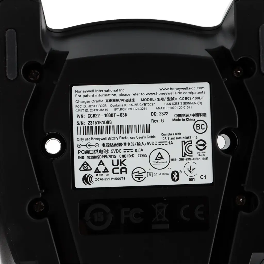 Base De Carga para Escaner Honeywell 1991i CCB02-100BT-03N