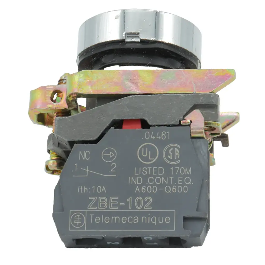 Interruptor Botón Push Button XB4BA42 Ø22 NC Rojo Retorno Resorte Nivelado