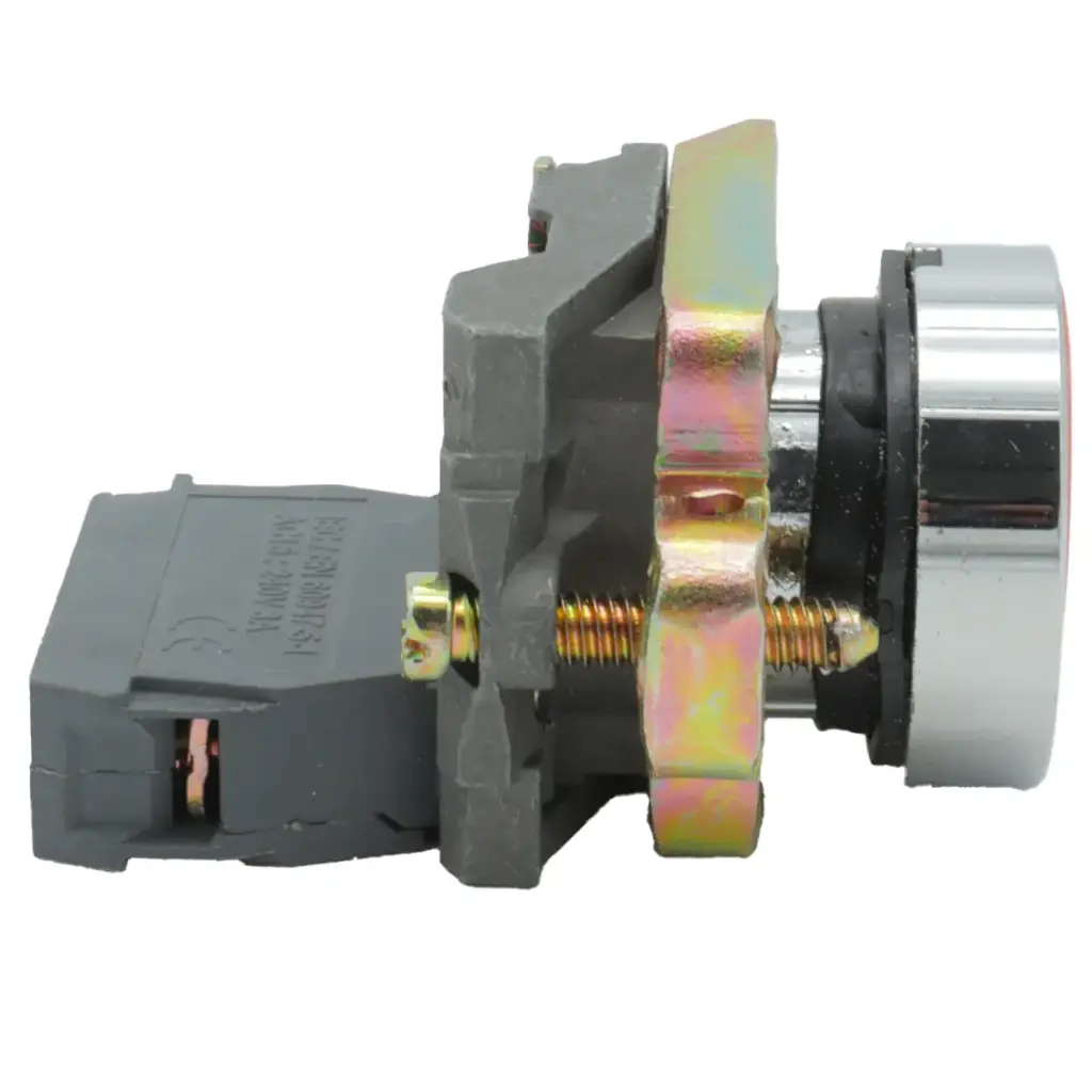 Interruptor Botón Push Button XB4BA42 Ø22 NC Rojo Retorno Resorte Nivelado
