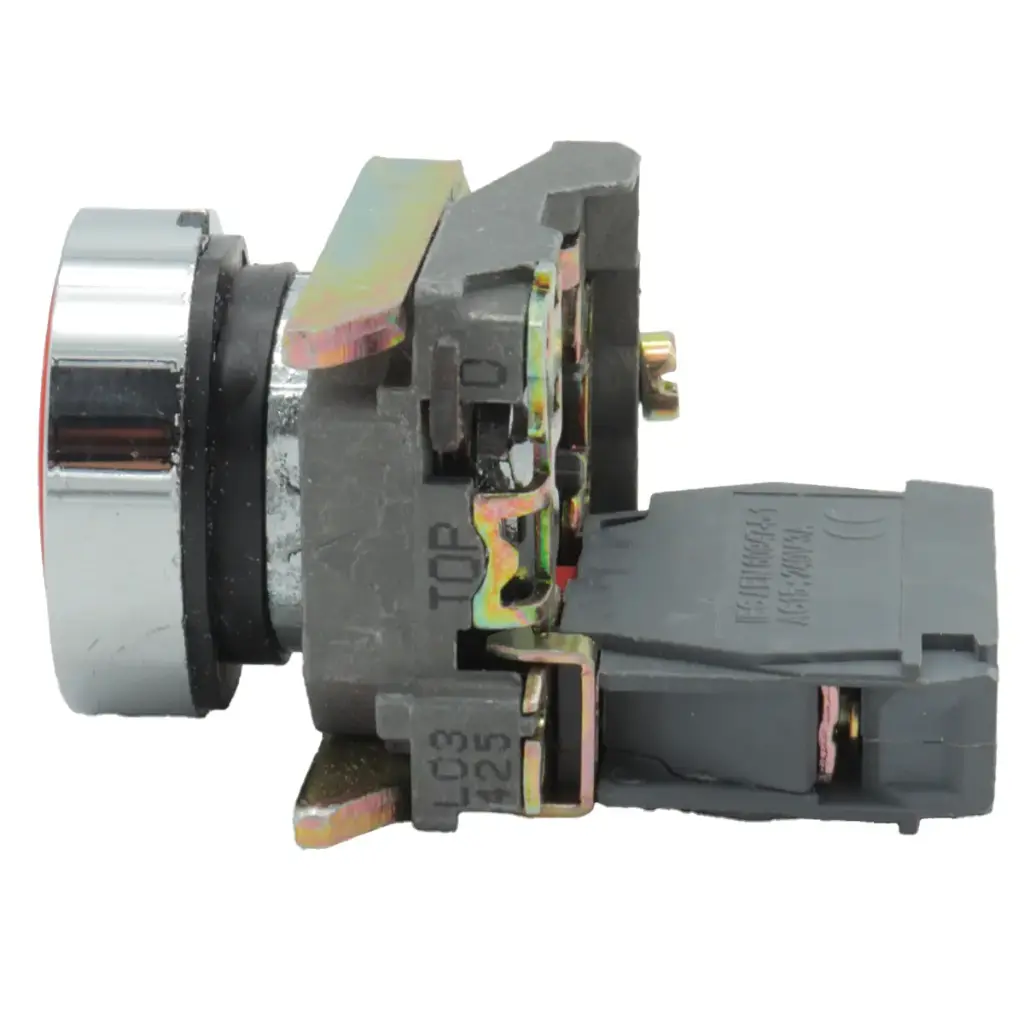 Interruptor Botón Push Button XB4BA42 Ø22 NC Rojo Retorno Resorte Nivelado