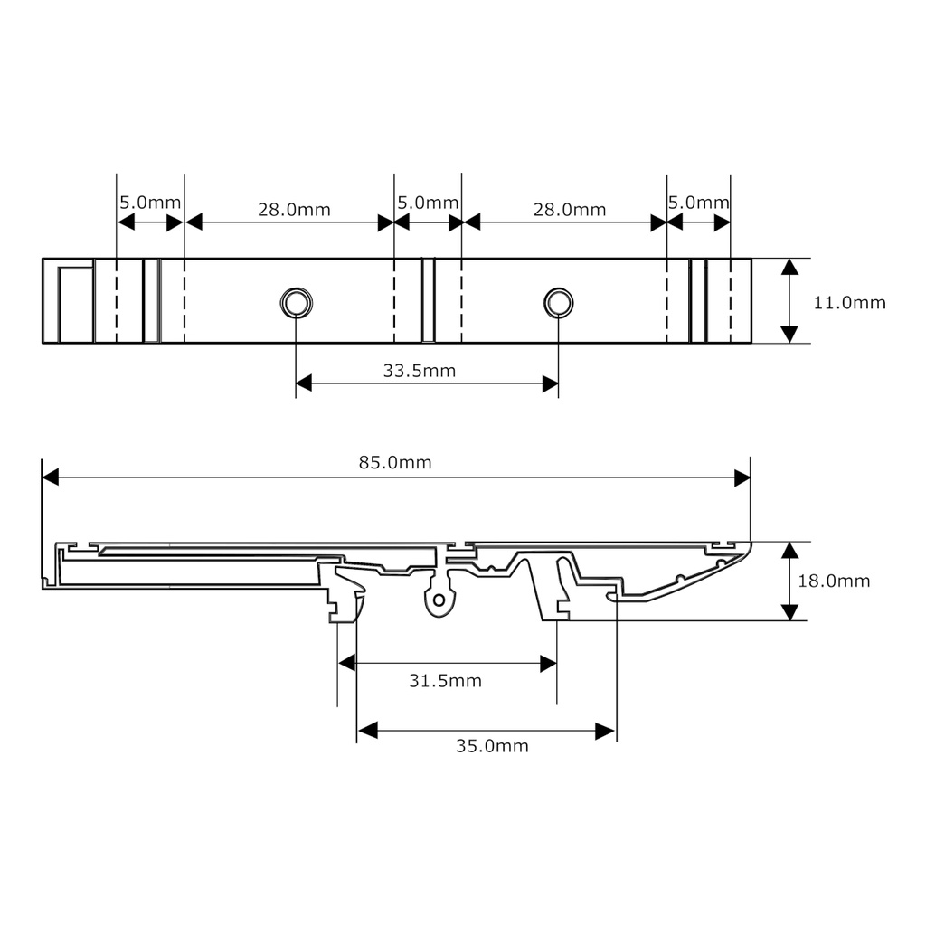 Arnes Clema Riel Din para Arduino Modelo DRG-02 Soporte de Nylon Para PCB 32mm