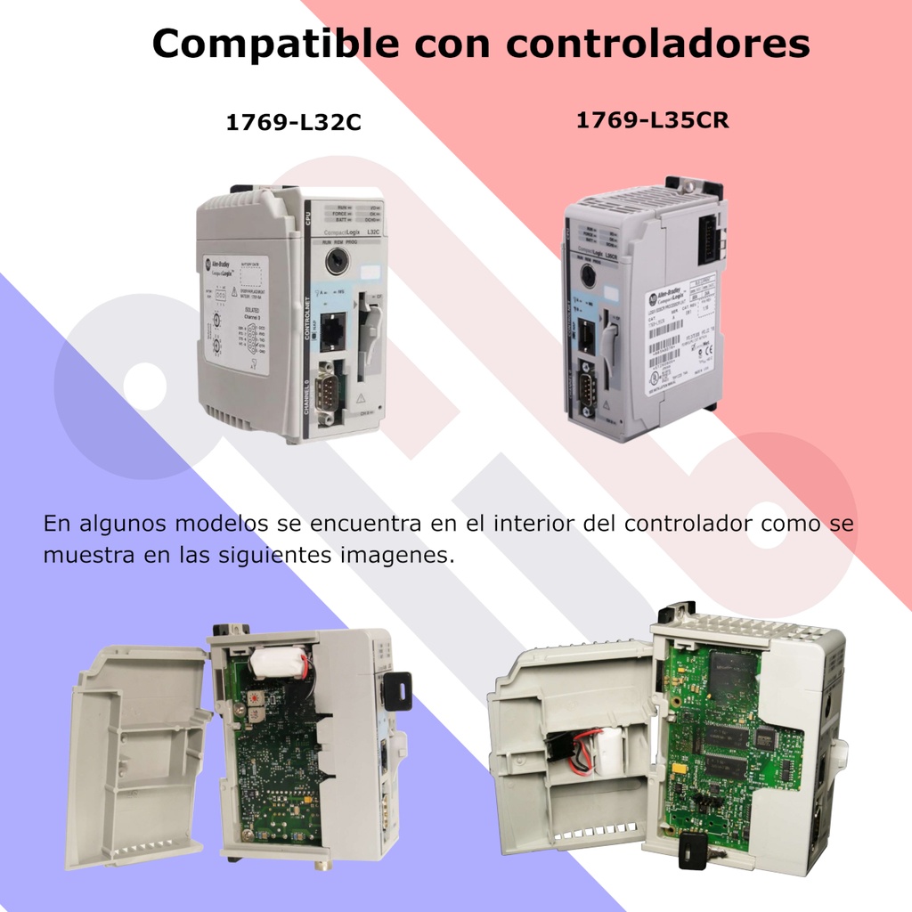 Pila Batería Allen Bradley Bulletin 1769-BA 14250 CR14250SE-R 3V 850mAh Conector Negro W LOGIX5000