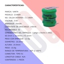Pila Batería Varta 3/V80H 3.6v 70mAh Con Pines Recargable
