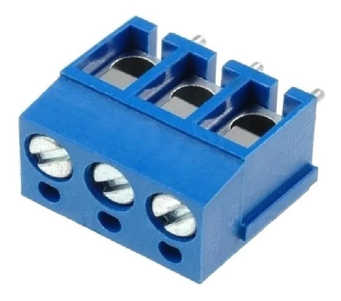 Bornera Clema Para Circuito Impreso De Tres Terminales Con Tornillo