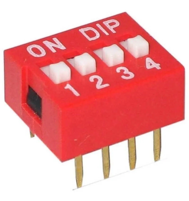 Dip Switch 4 Posiciones Bits Vías Canal Deslizable