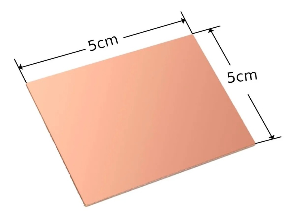 Placa Fenólica Doble Cara 5x5 Cm De Cobre Y Baquelita