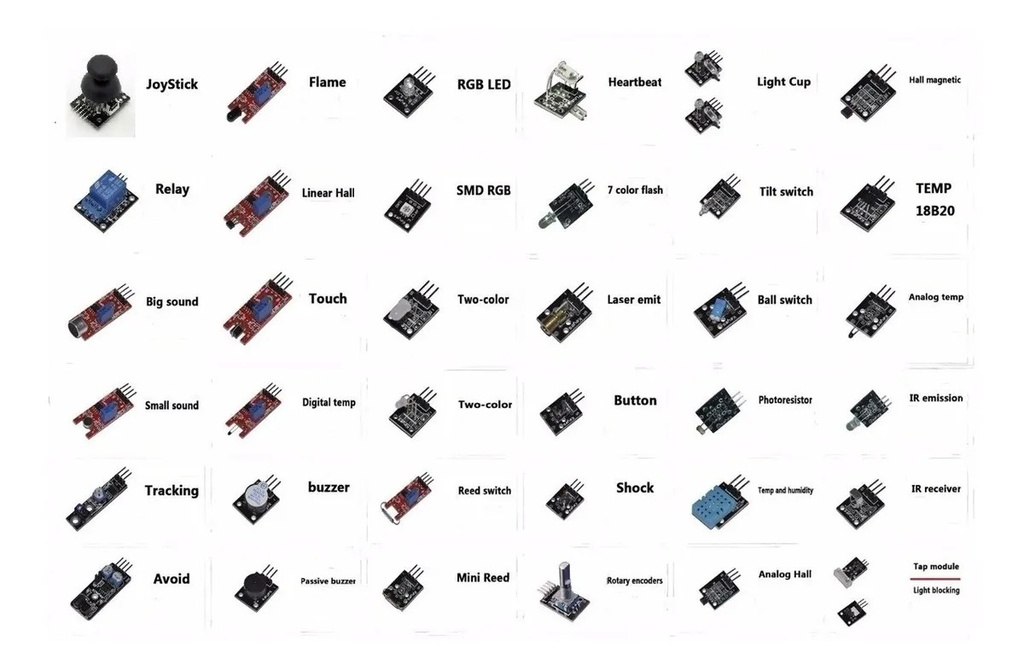 Kit De 37 Sensores Arduino Raspberry PIC AVR