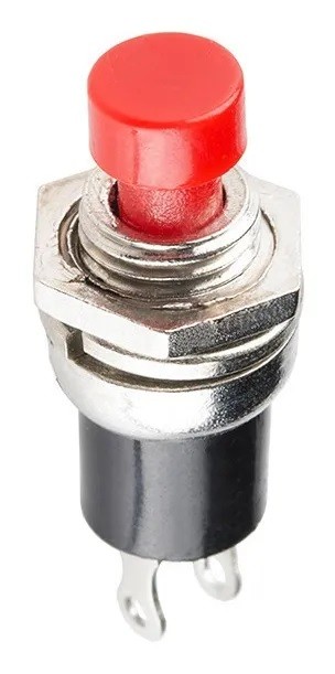 Botón Pulsador Push Button 2 Pines Normalmente Abierto Rojo