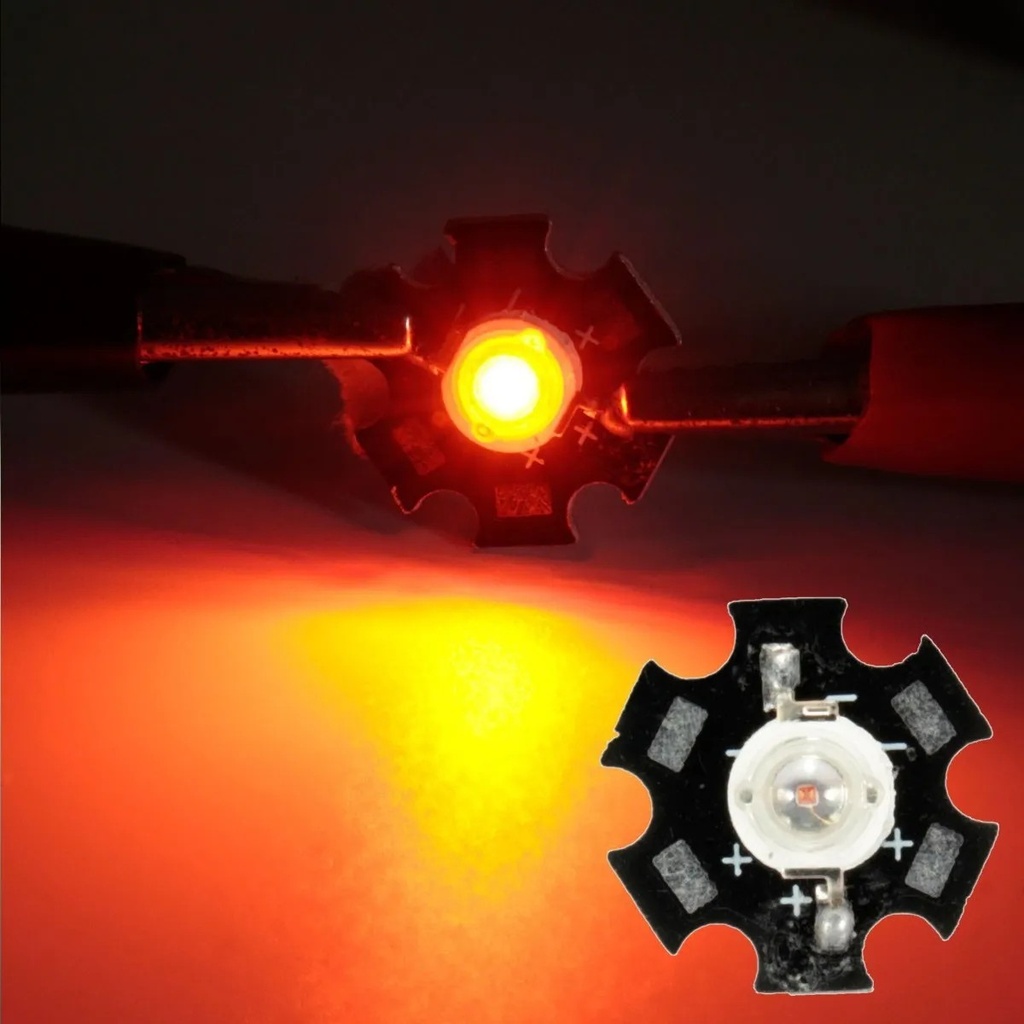 LED SMD 3W Amarillo Ambar Con Disipador