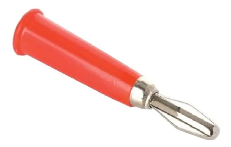 Plug Tipo Banana Con Conector Niquelado Macho Rojo