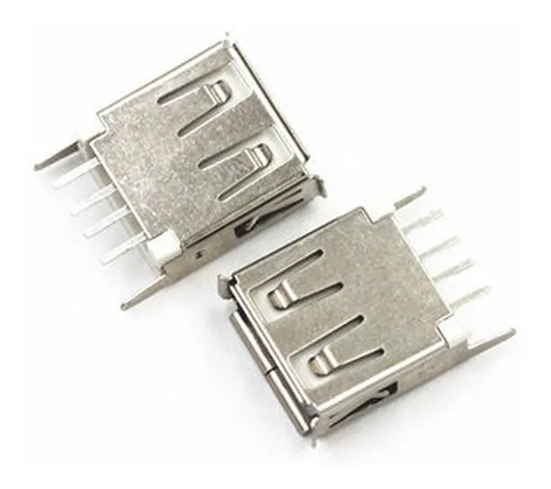 Conector USB Tipo A Hembra Pines 180° Grados