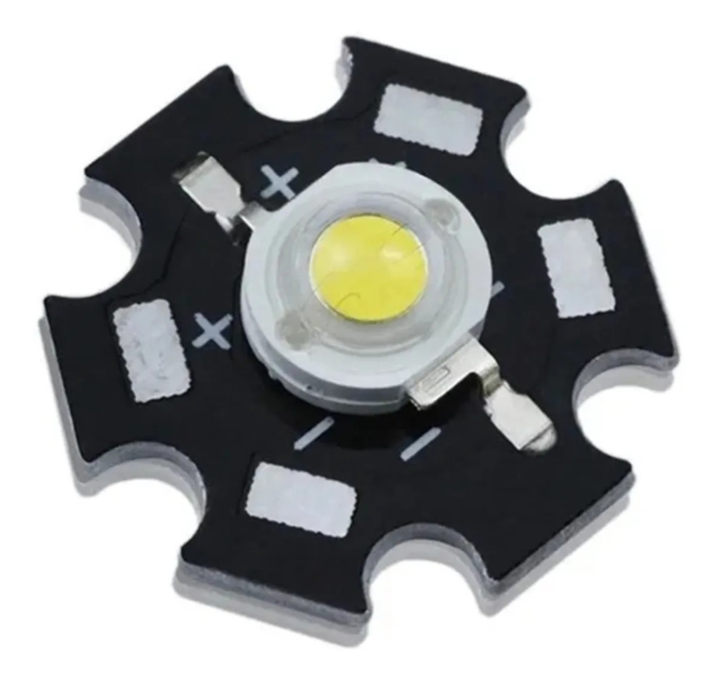 LED SMD 3W Blanco Cálido 3000K Con Disipador Para Acuario Pecera Lámpara