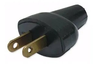 Clavija Ovalada Contacto Plástico Negro