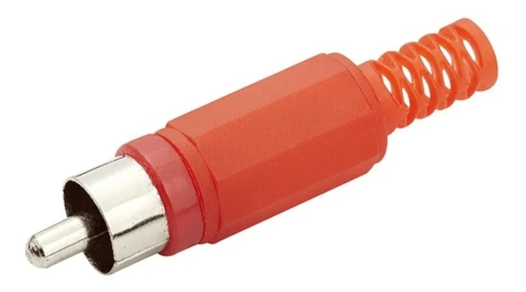 Plug RCA De Plástico Rojo Con Resorte