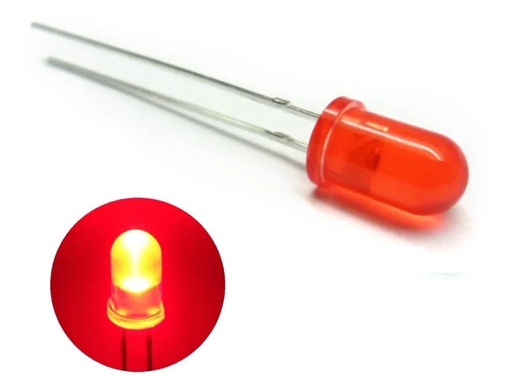 Led Opaco 5mm Rojo