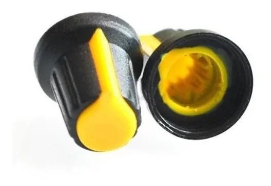 Perilla Capucha Plástico Para Potenciómetro 6mm Amarilla