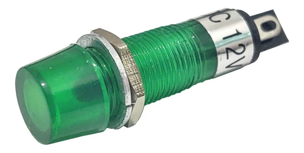 Foco Neón Plástico 12V Mediano Verde