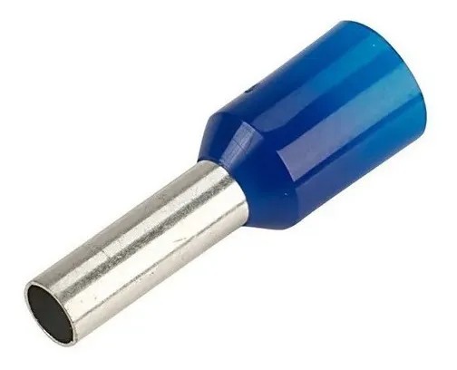 Terminales Ferrules Cal 22 AWG Cilíndricas Eléctricas Aisladas Cable E0508 Azul