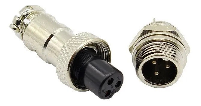 Conector Terminal De Aviación GX12 3 Pines Metal Circular Cnc