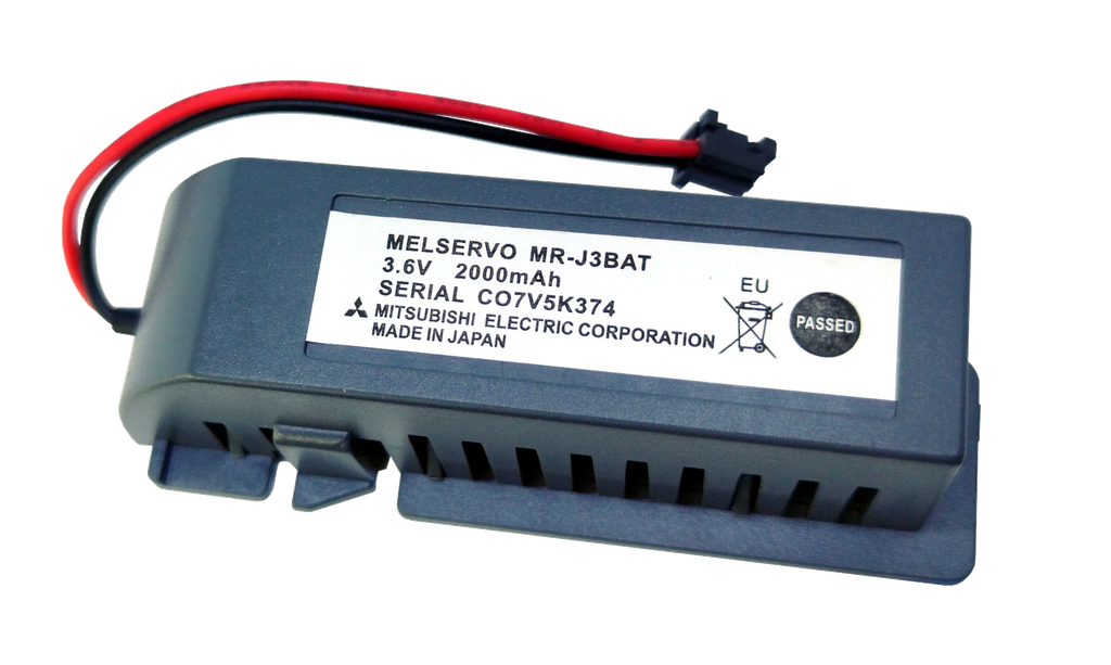 Pila Batería Mitsubishi MR-J3BAT C07V5K374 3.6V 2000mAh Conector Negro Pequeño Para PLC Melservo