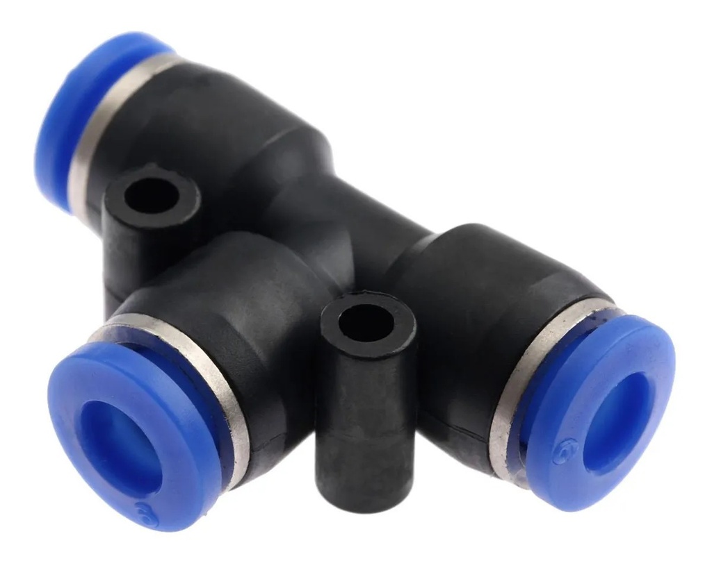 Conector Neumático T Conexión Rápida PE6 6mm Empujar Tubo