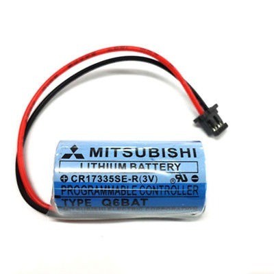 Pila Batería MITSUBISHI Q6BAT 17335 CR17335SE-R/ 3V Conector Negro Pequeño Para PLC
