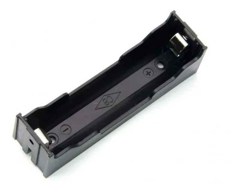 Portapila Soporte Para 1 Bateria 18650 Litio Li Ion De Pines