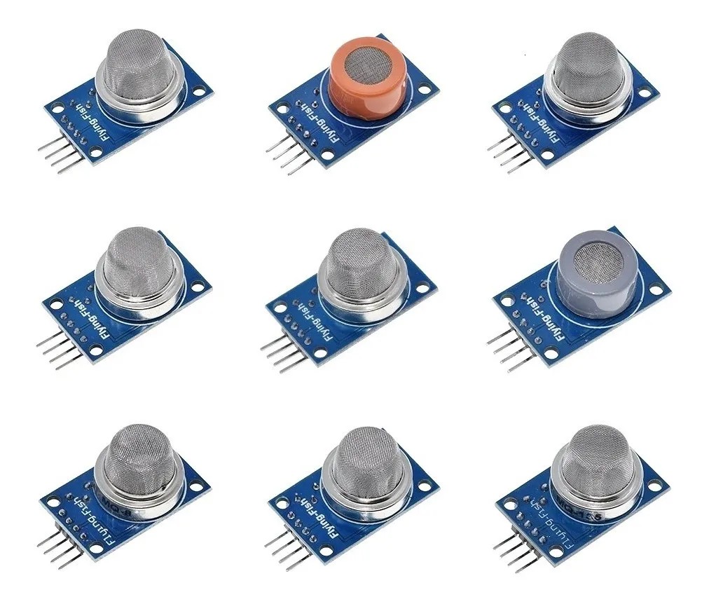 Kit Sensores Gas Humo Alcohol Aire MQ-2 MQ-3 MQ-4 MQ-5 MQ-6 MQ-7 MQ-8 MQ-9 MQ-135