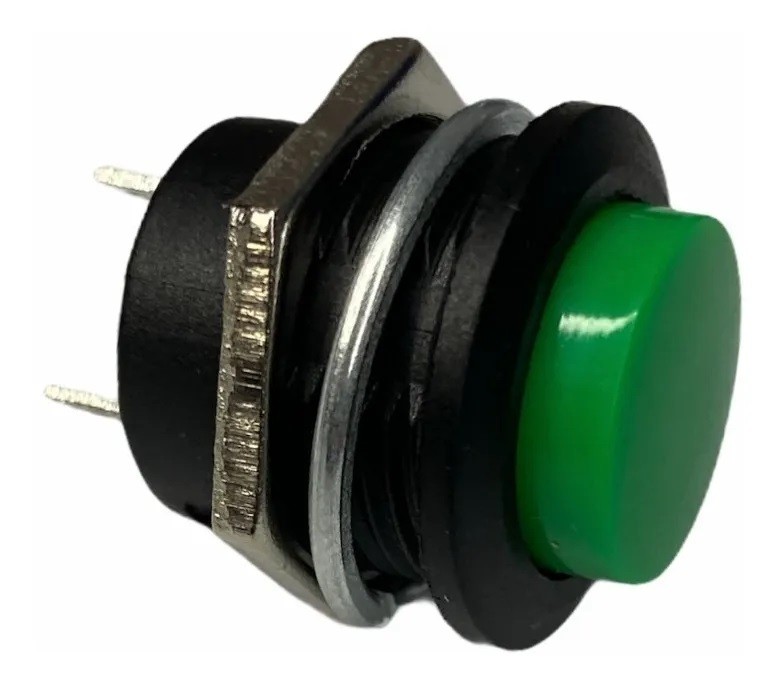 100 Botones Pulsadores Push Button On 2 Pines Na Mediano VERDE Plastico