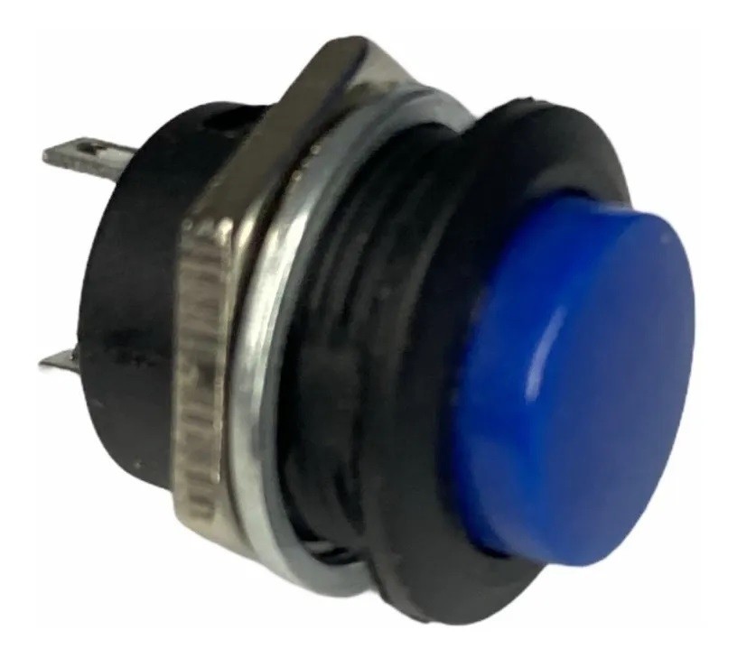 100 Botones Pulsadores Push Button On 2 Pines Na Mediano AZUL Plastico