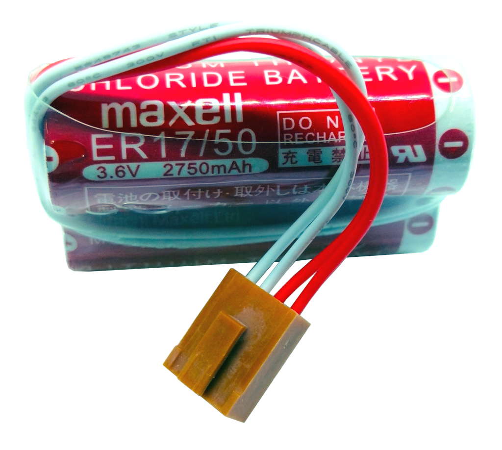 Pila Batería Maxell ER17/50 MD500N 50750-1018 3.6V 5500mAh Conector Marrón 4 Pines