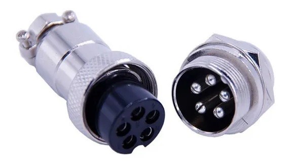 Conector Terminal De Aviación GX20 5 Pines Metal Circular Cnc (Cable-Pared)