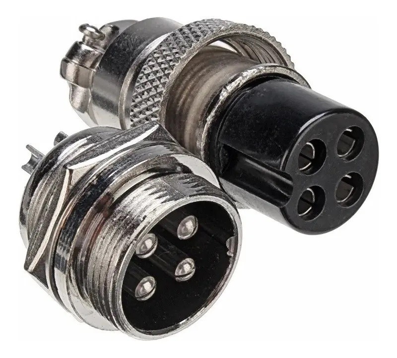 Conector Terminal De Aviación GX20 4 Pines Metal Circular Cnc (Cable-Pared)