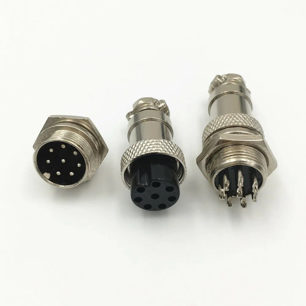Conector Terminal De Aviación GX16 8 Pines Metal Circular Cnc (Cable-Cable)