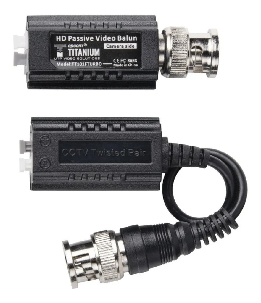 Transceptores Balun Pasivos HD 4K 5MP TT-101F Turbo Par Epcom