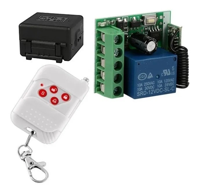 Kit Módulo Relevador Inalámbrico 433 MHz 1ch Control Blanco