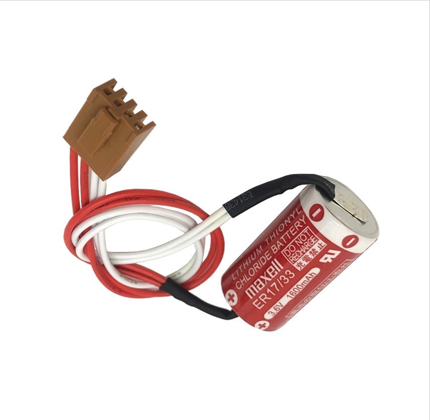 Pila Batería Maxell ER17/33 3.6V 1600mAh Conector Marrón 4 Pines Lithium Thionyl