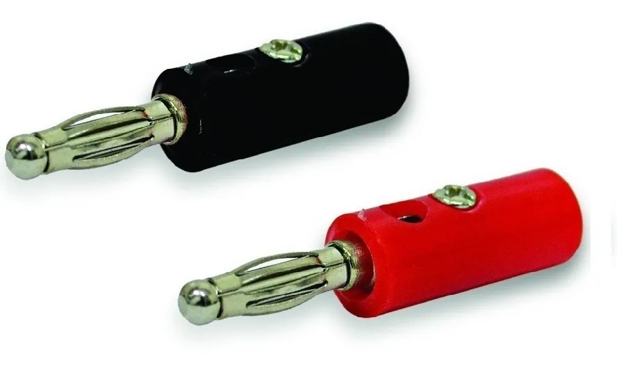 Kit 5 Juego Conectores Plug Tipo Banana Macho Negro Y Rojo