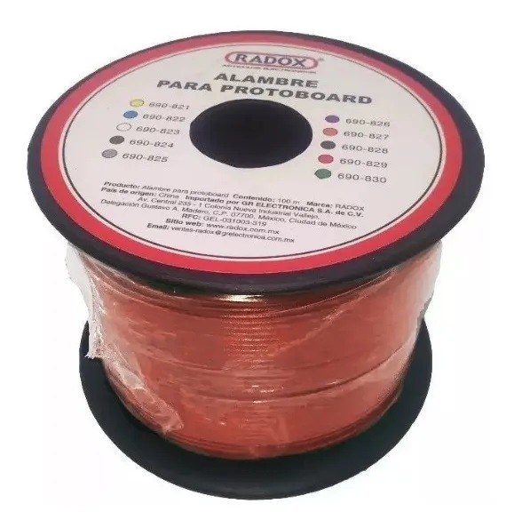 Rollo de alambre para protoboard ladrillo 100 m.
