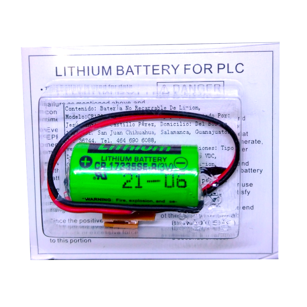 Pila Batería Sanyo 17335 CR17335SE-R A02B-0177-K102 3V 1600mAh Conector Marrón 2 Pines